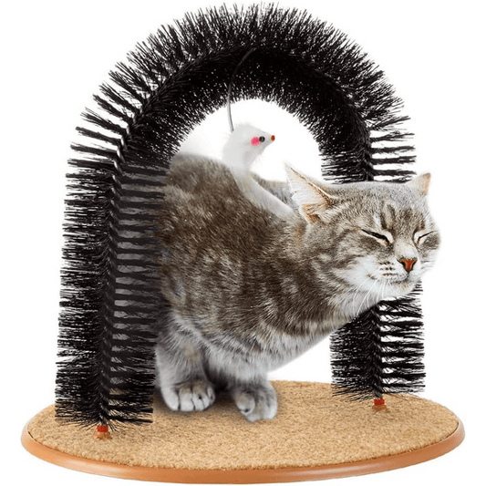 1 Set Cat Scratcher Brushes Indoor Cats Arch Self Groomer Scratching Board Hair Brush For Shedding Face Head Deshedding Post With Cute Kitten Toy