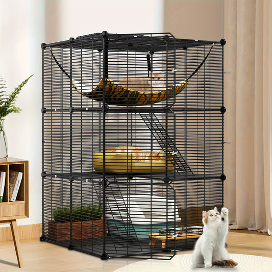 Quoyad Cat Cage for 1-2 Cats and Small Animals, Metal Kennel