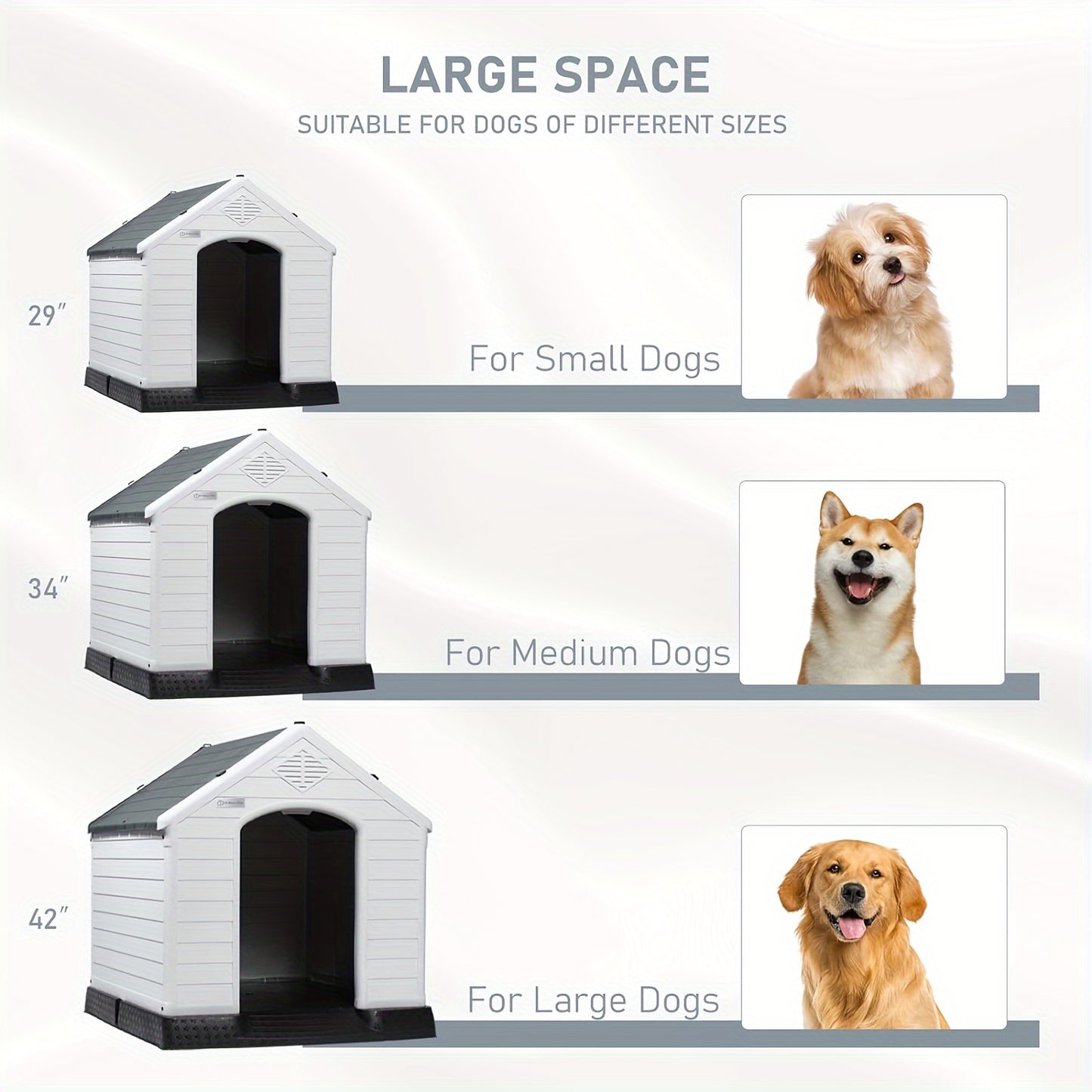 Durable Waterproof Plastic Dog House For Small To Large Dogs