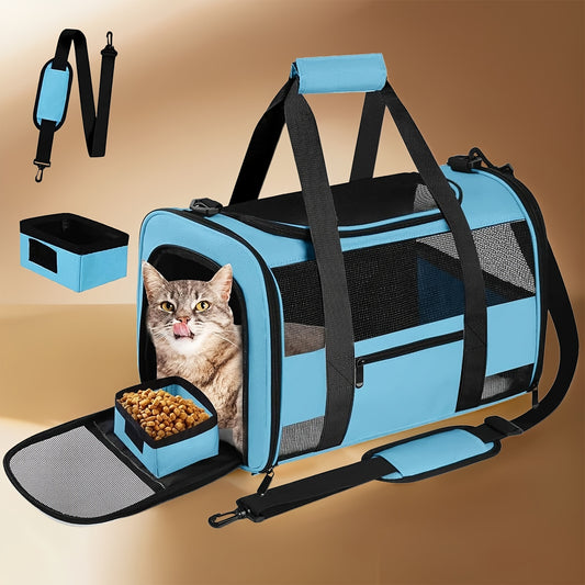 TSA-Approved Soft-Sided Cat Carrier with Cozy Fleece