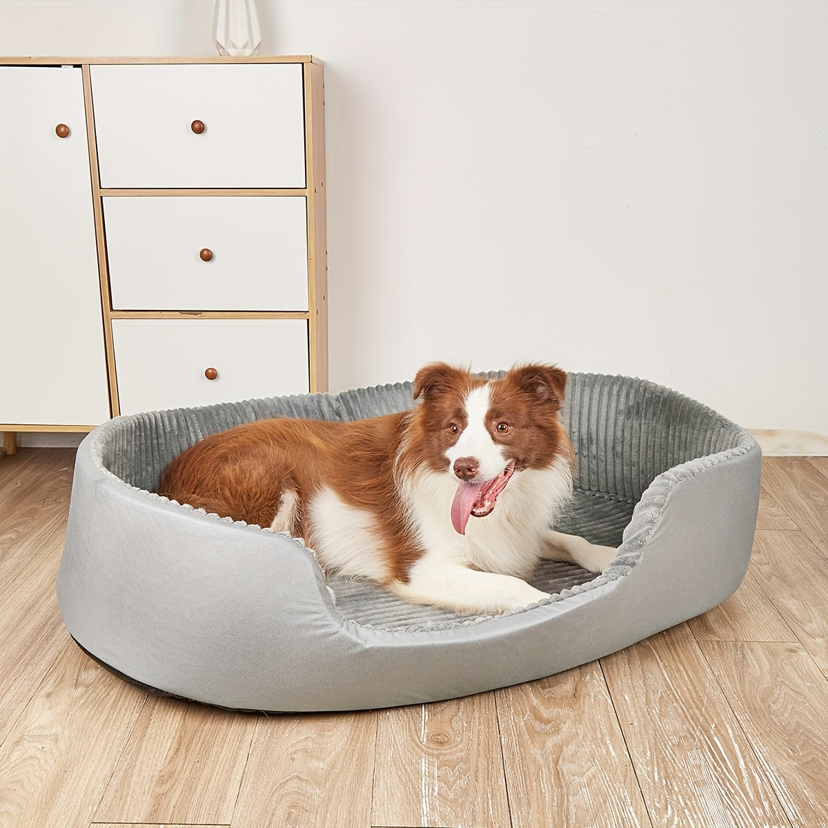 Spacious And Cozy Oval Pet Bed For Dogs With Memory Foam Filling All Seasons