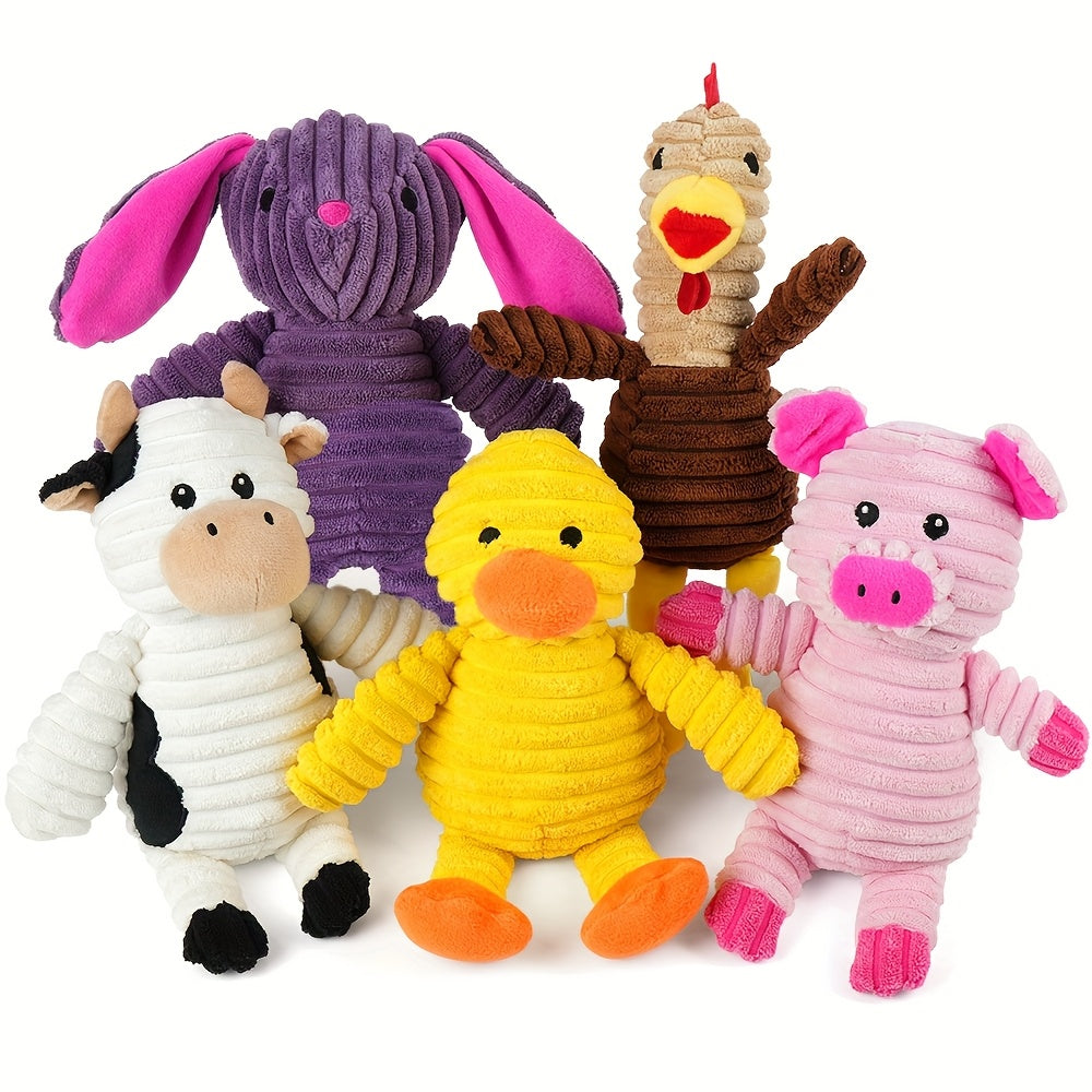 Dog Toys Pack Of 5 Plush Squeaky Toys Assortment Bundle