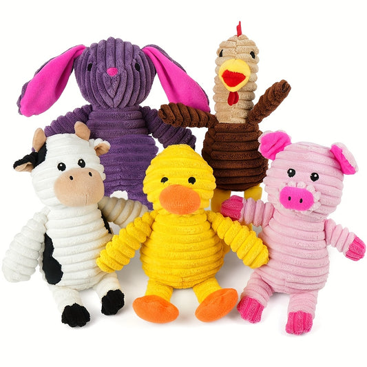 Dog Toys Pack Of 5 Plush Squeaky Toys Assortment Bundle