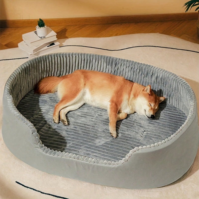 Spacious And Cozy Oval Pet Bed For Dogs With Memory Foam Filling All Seasons