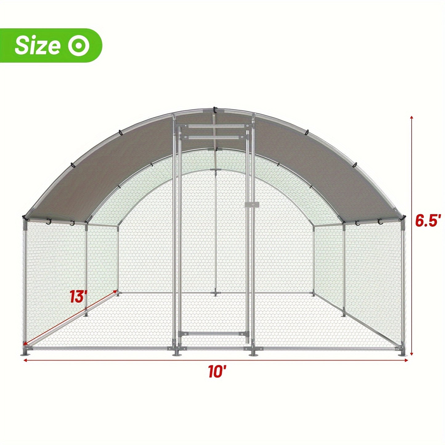 Large Metal Chicken Coop Walk-in Poultry Cage Dog Kennel