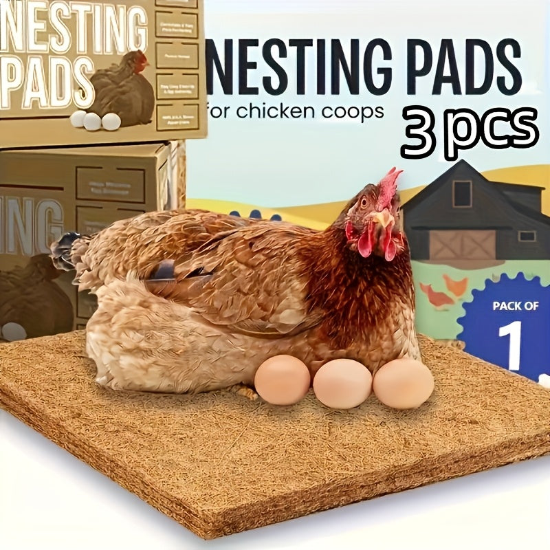 7 Pcs Reusable Coconut Palm Mats for Chicken Coop Nesting Moisture Proof and Heat Insulating Perfect for Birds and Reptiles to Lay Eggs Easy to Care For