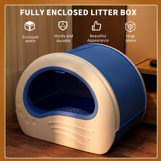 Exquisite Aesthetic Cat Litter Box Fully Enclosed Rounded Shape Durable Easy to Clean Comfortable Toilet Solution for Cats