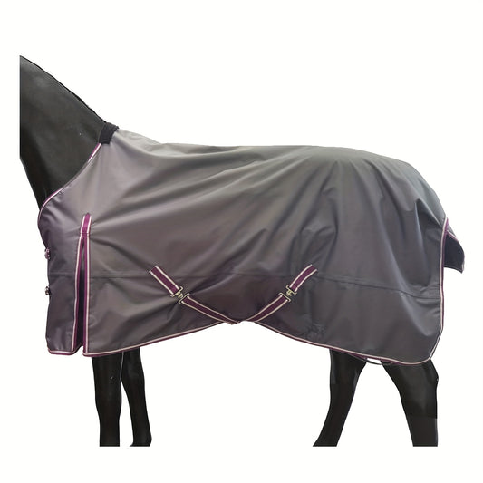Barn and Stable 600D 3000mm Waterproof and Breathable Horse Rain Sheet Turnout Blanket with Fleece Withers Protection and Double Gusset Front Lightweight All Breed Horse