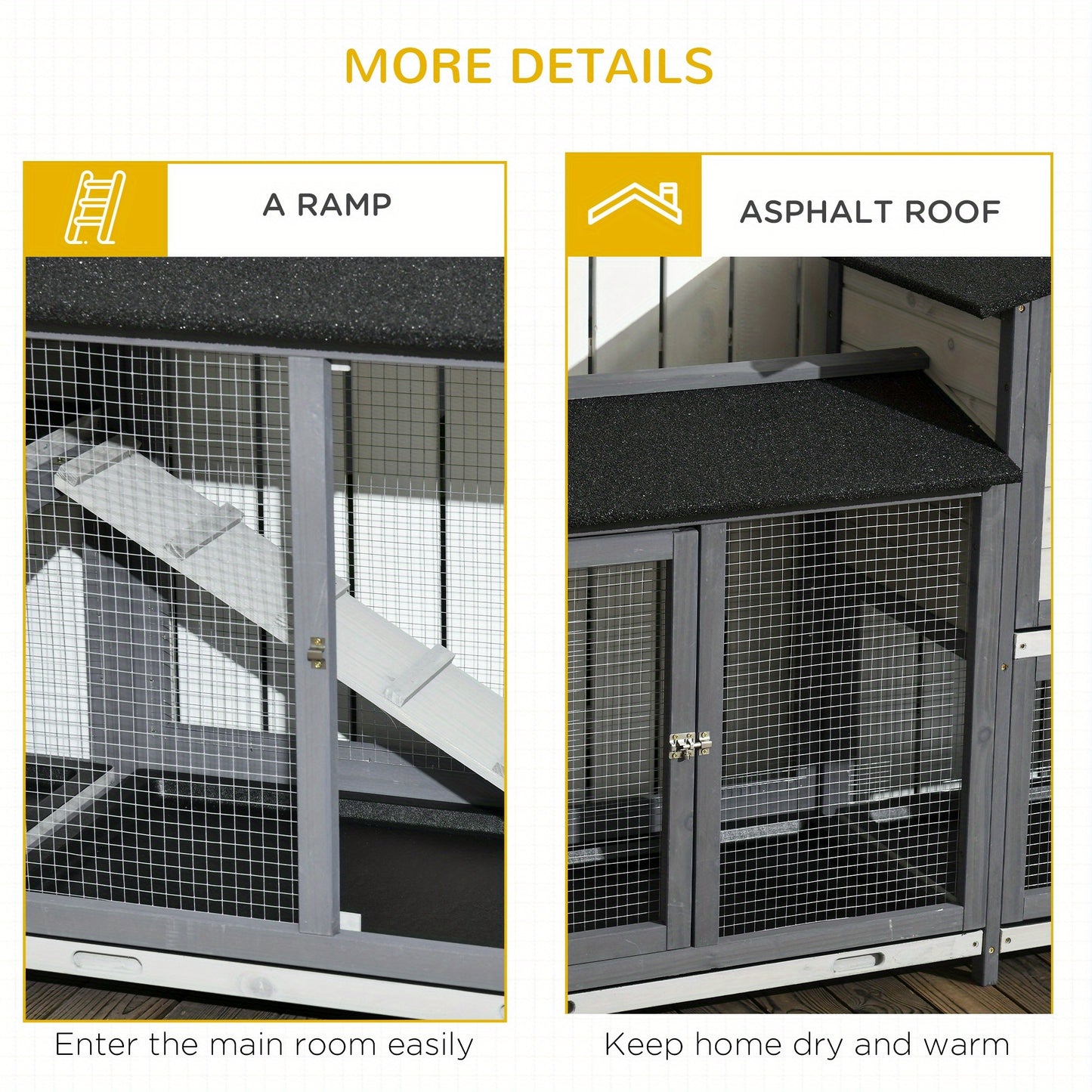 Wooden Rabbit Hutch with Double Run Boxes