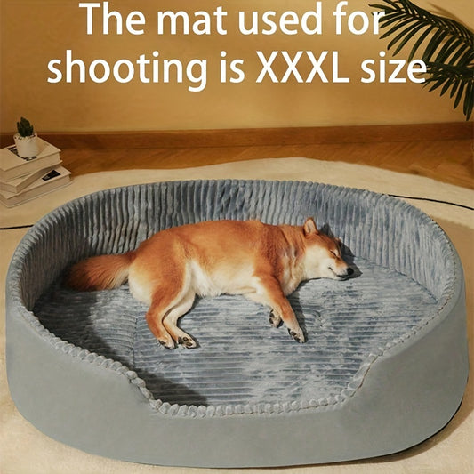 Spacious And Cozy Oval Pet Bed For Dogs With Memory Foam Filling All Seasons