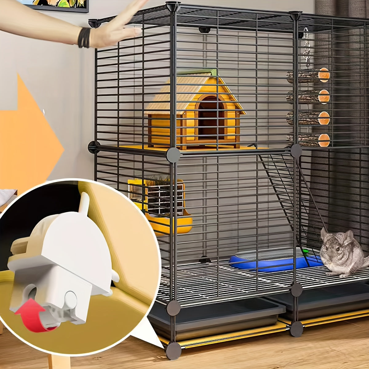 Lemolego 61-Inch Extra Large Wrought Iron Small Animal Cage