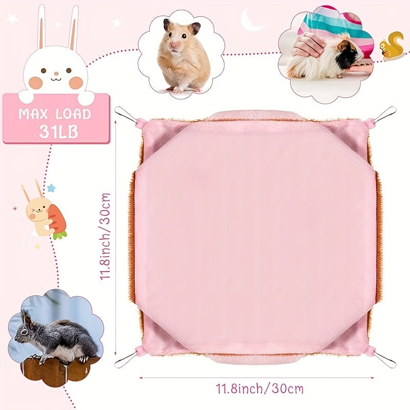 3pcs Cozy Plush Hanging Hammocks for Small Pets Triple Layer Design