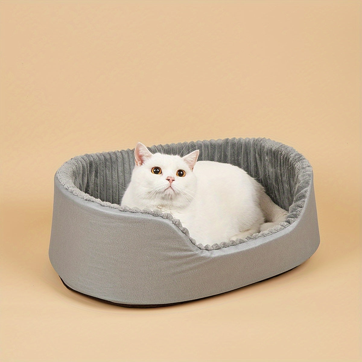 Spacious And Cozy Oval Pet Bed For Dogs With Memory Foam Filling All Seasons
