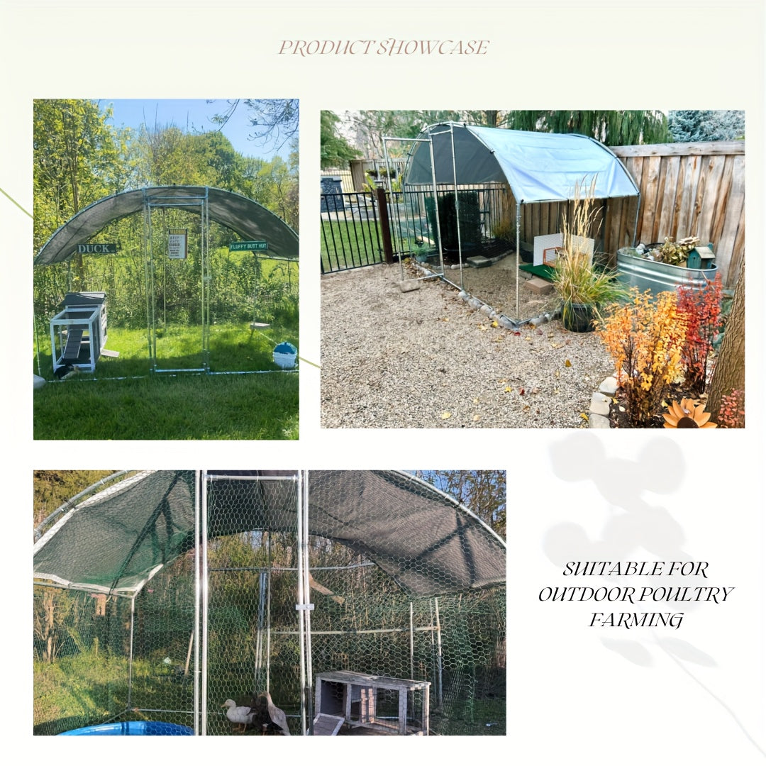 Large Dome Metal Chicken Coop with Shed, 10x19 Run