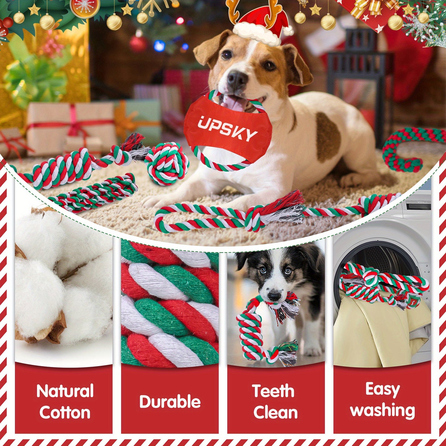 10-Pack Durable Dog Chew Toys Set for Aggressive Chewers