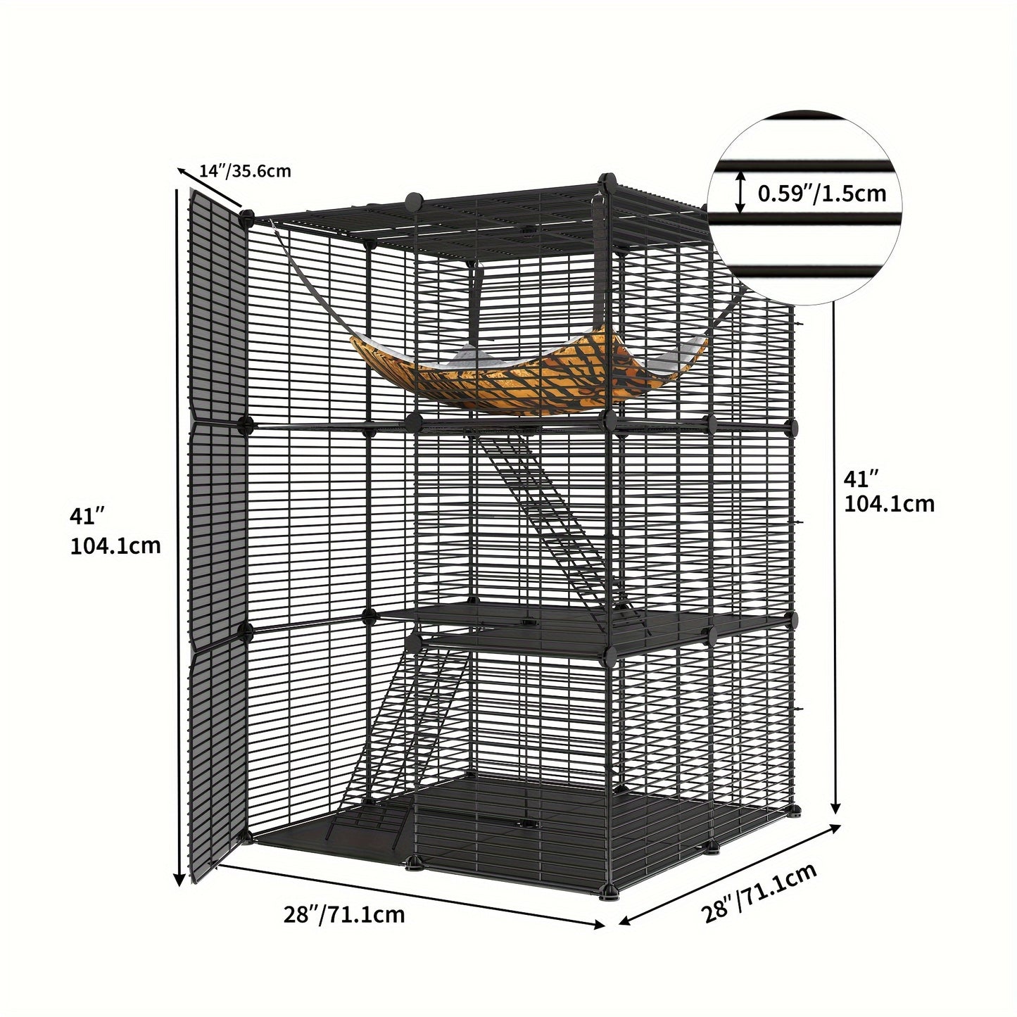 Quoyad Cat Cage for 1-2 Cats and Small Animals, Metal Kennel