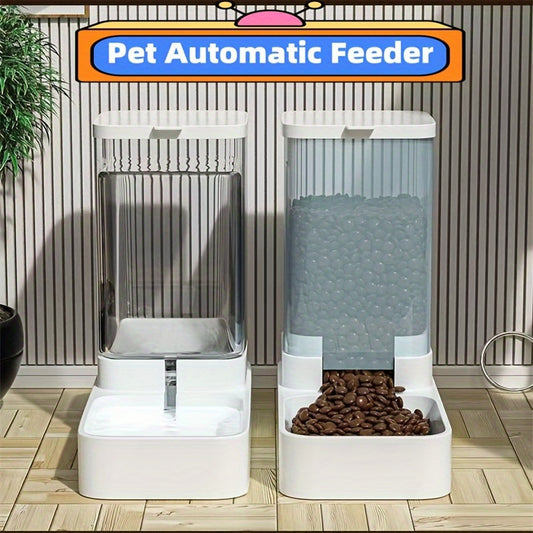 Automatic Cat Feeder And Water Dispenser Set 1.0gal Capacity