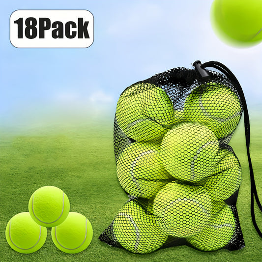 18pcs High-Visibility Neon Green Tennis Balls with Carry Bag