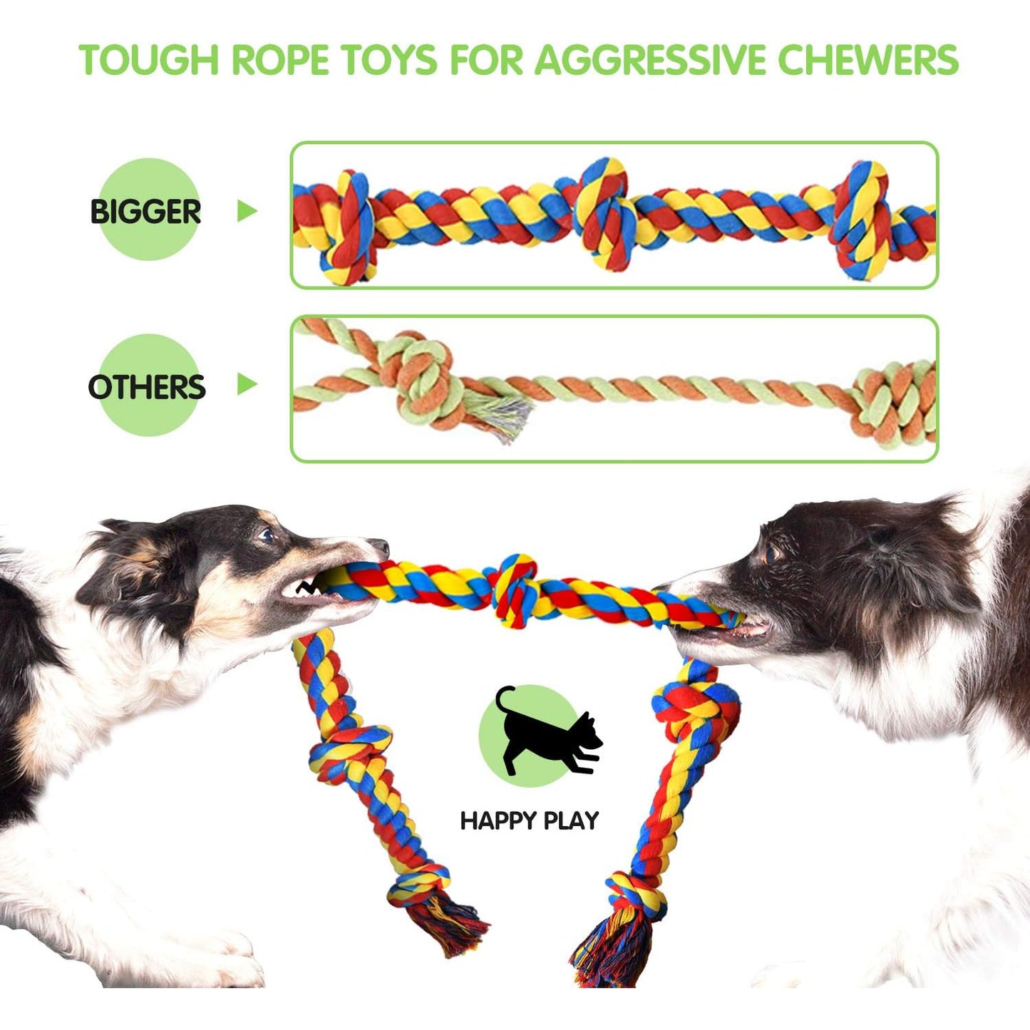 10-Pack Durable Dog Chew Toys Set for Aggressive Chewers