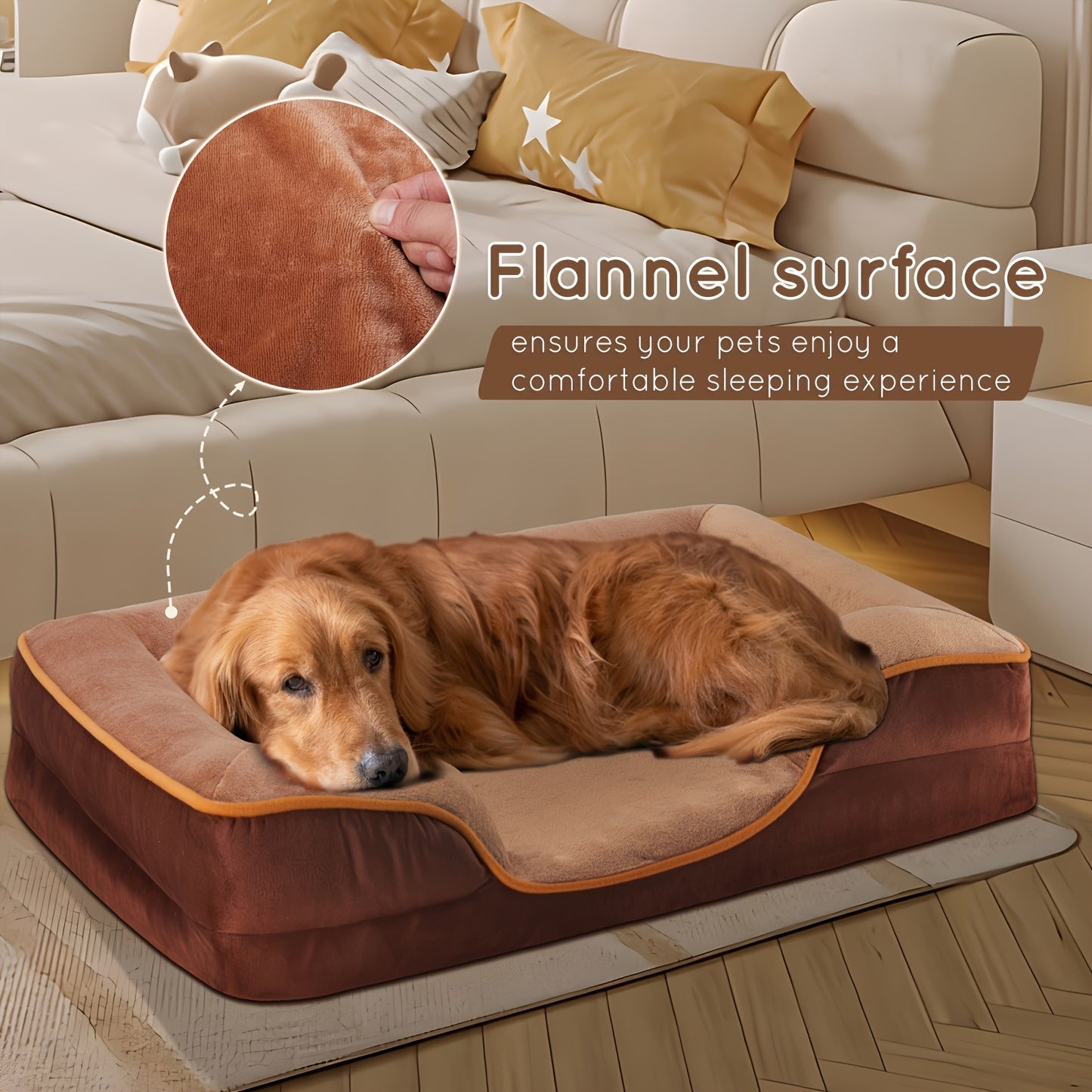 FluffyDream Orthopedic Dog Bed with Egg-Crate Memory Foam