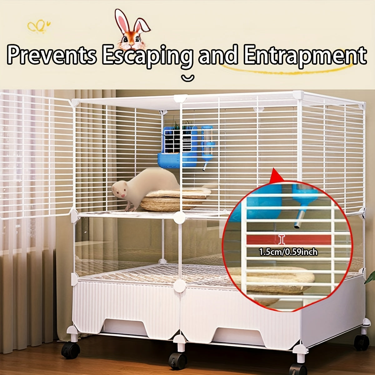 Lemoelgo Metal Ferret Chinchilla Rat Cage Small Animal Cage With Rolling Stand Indoor Outdoor For Squirrel Guinea Pig Bunny Sugar Glider