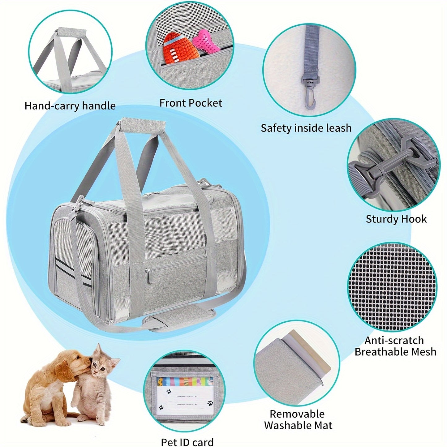 TSA-Approved Soft-Sided Cat Carrier with Cozy Fleece